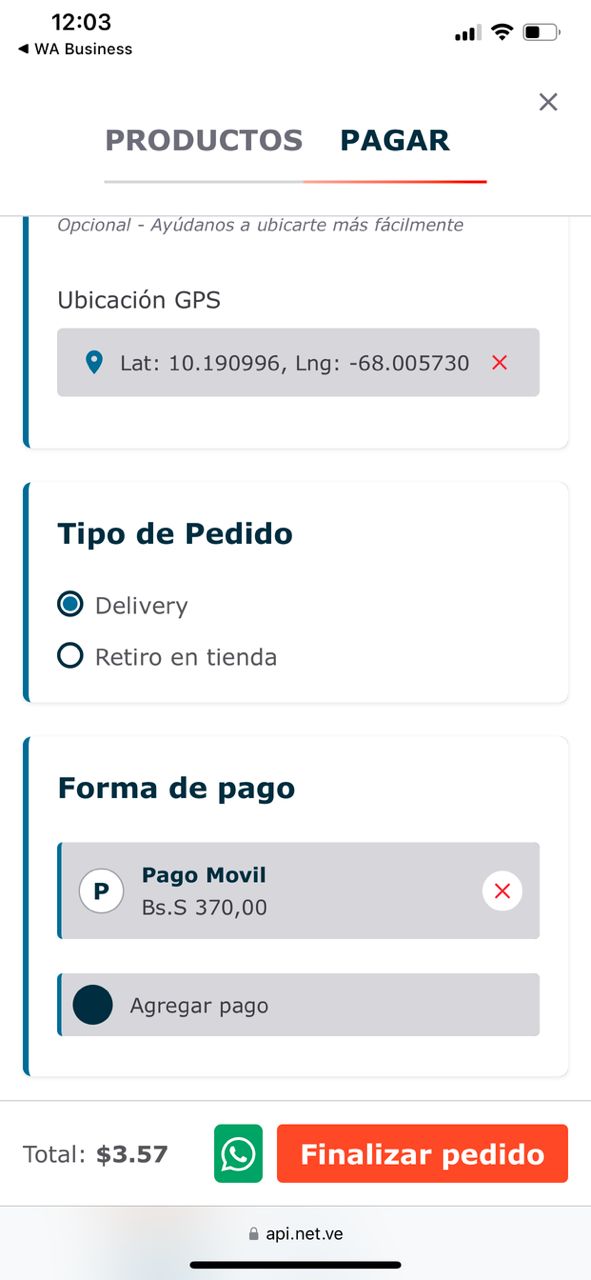Paso 6 - Configuración de envíos
